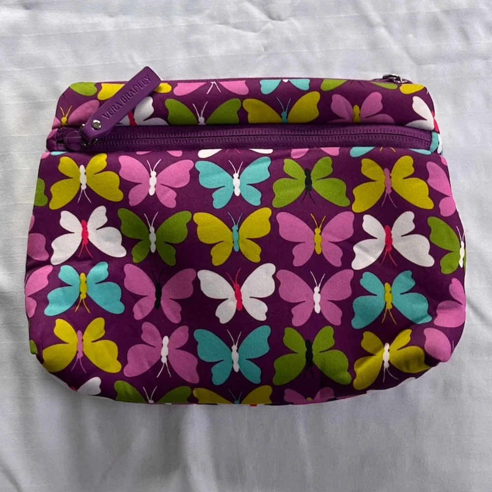 Vera Bradley Purple Butterfly Accessory Pouch
